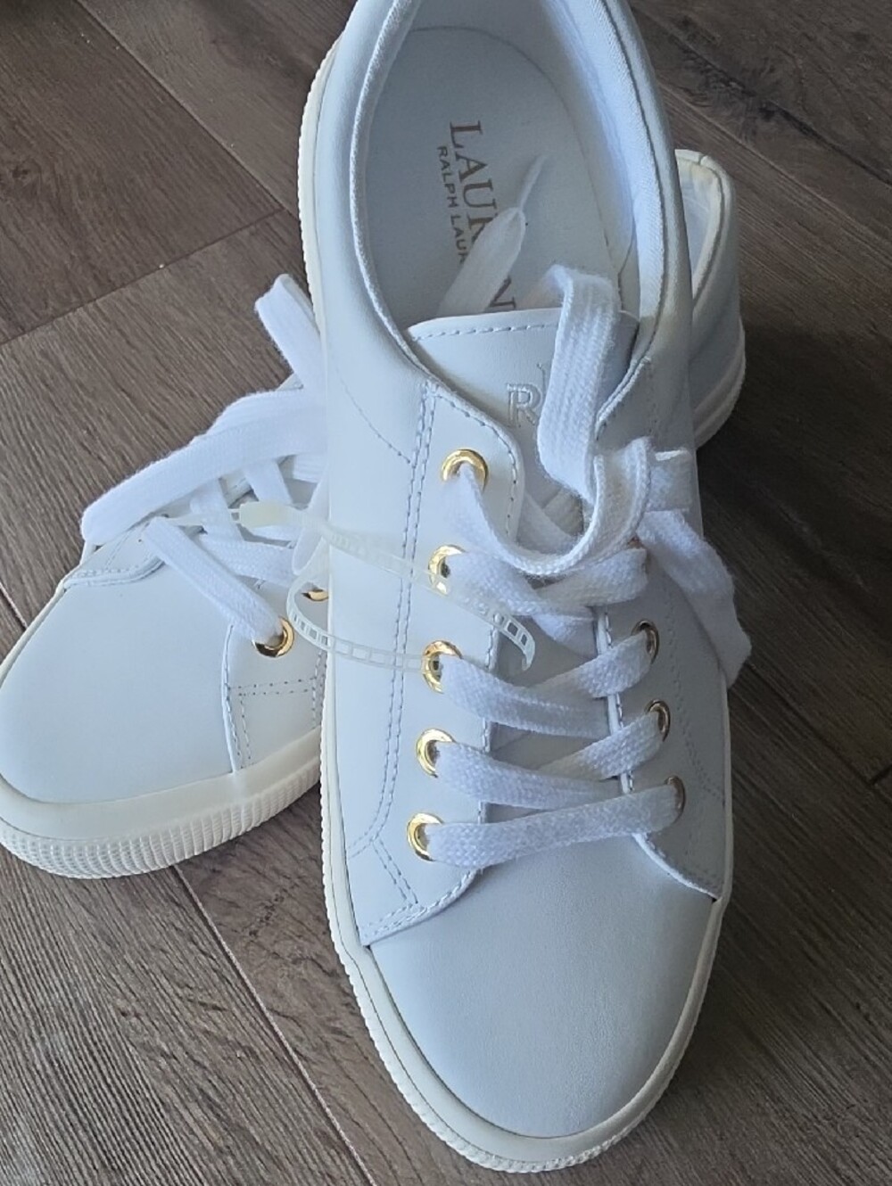 Lauren Ralph Lauren White Leather Sneakers - Picture 5 of 8